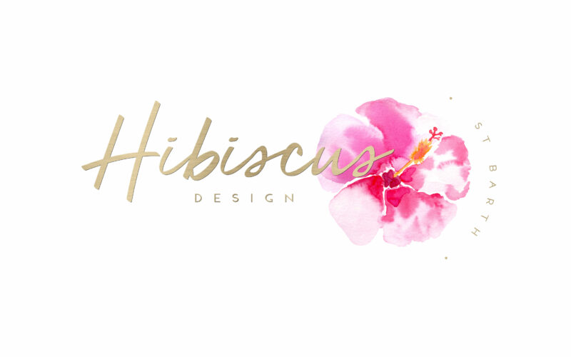 Création du logo illustré à l'aquarelle de Hibiscus Design - Graphisme - 2020