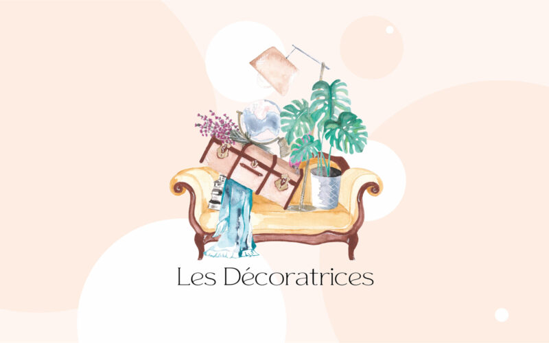 Création du logo illustré à l'aquarelle de la société Les Décoratrices - Graphisme - 2021