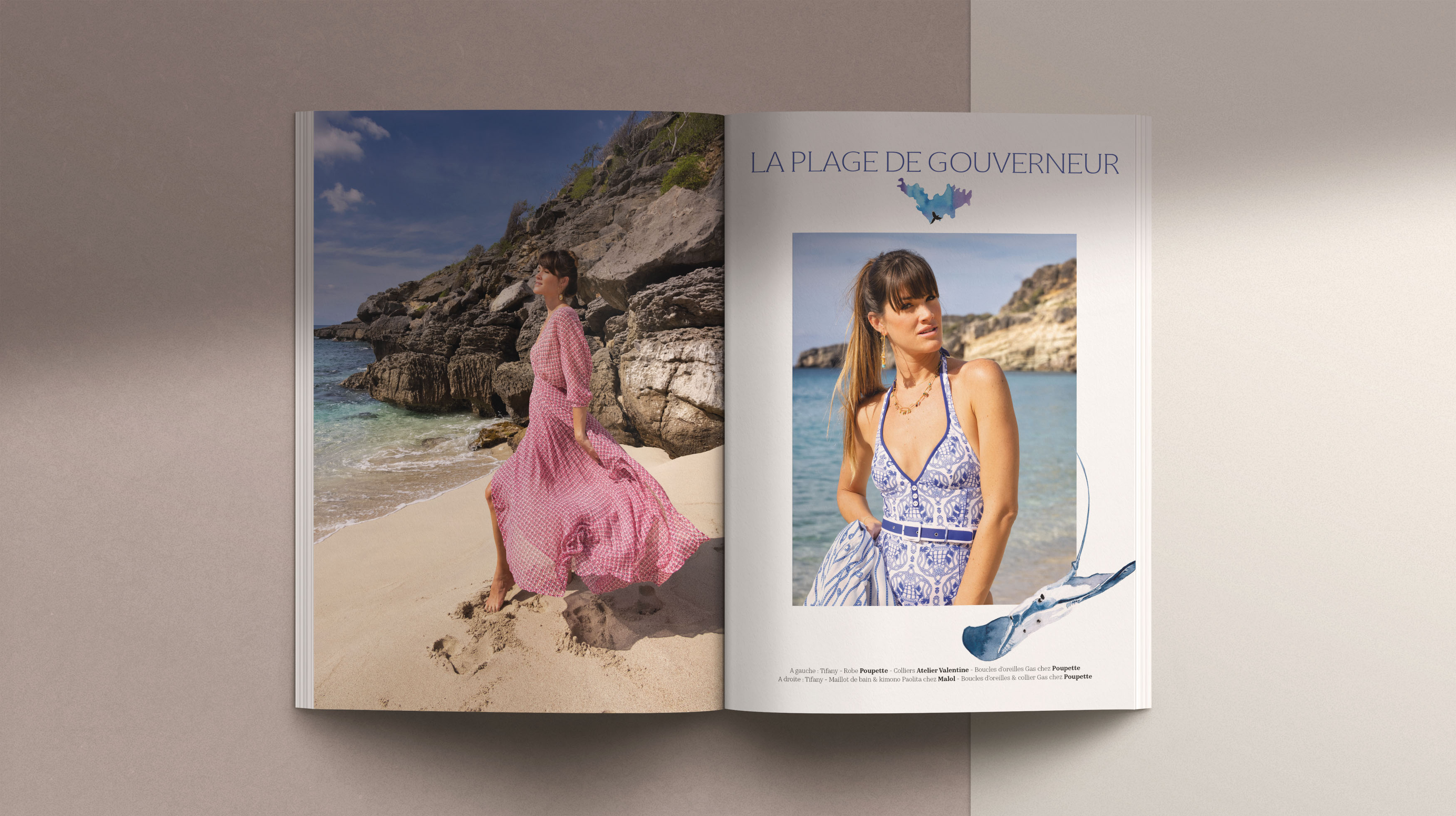 Photographie de mode pour le magazine Discover Saint-Barth n°24 - Saint-Barthélemy - 2022