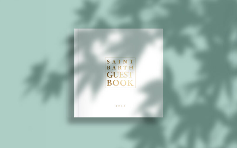 Design graphique du Guest Book Saint-Barthélemy - 2024