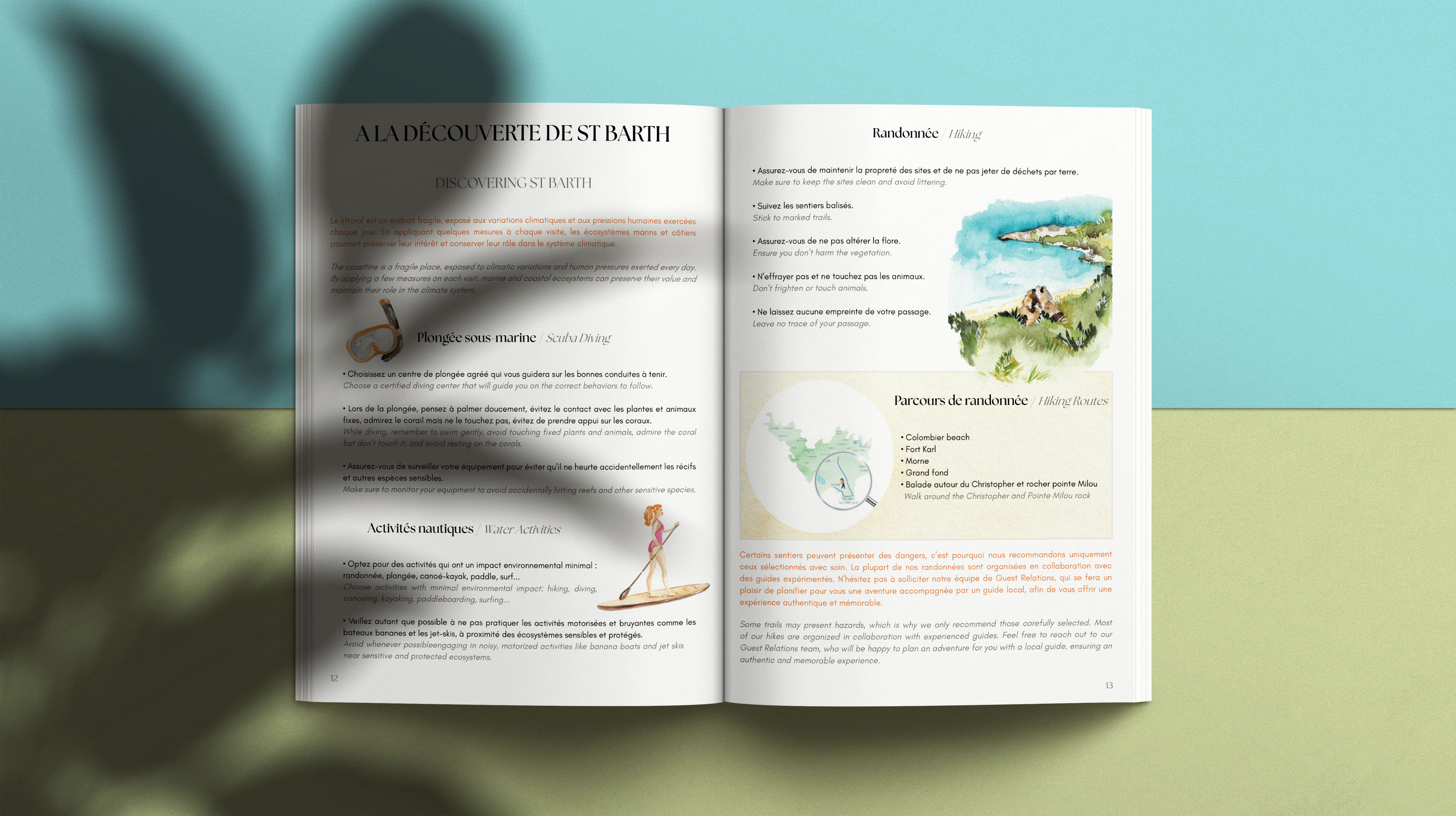 Création d’un guide environnemental illustré à l’aquarelle pour l’Hôtel Christopher St Barth – July On The Moon Création d'un guide environnemental illustré à l'aquarelle pour l’Hôtel Christopher St Barth - July On The Moon