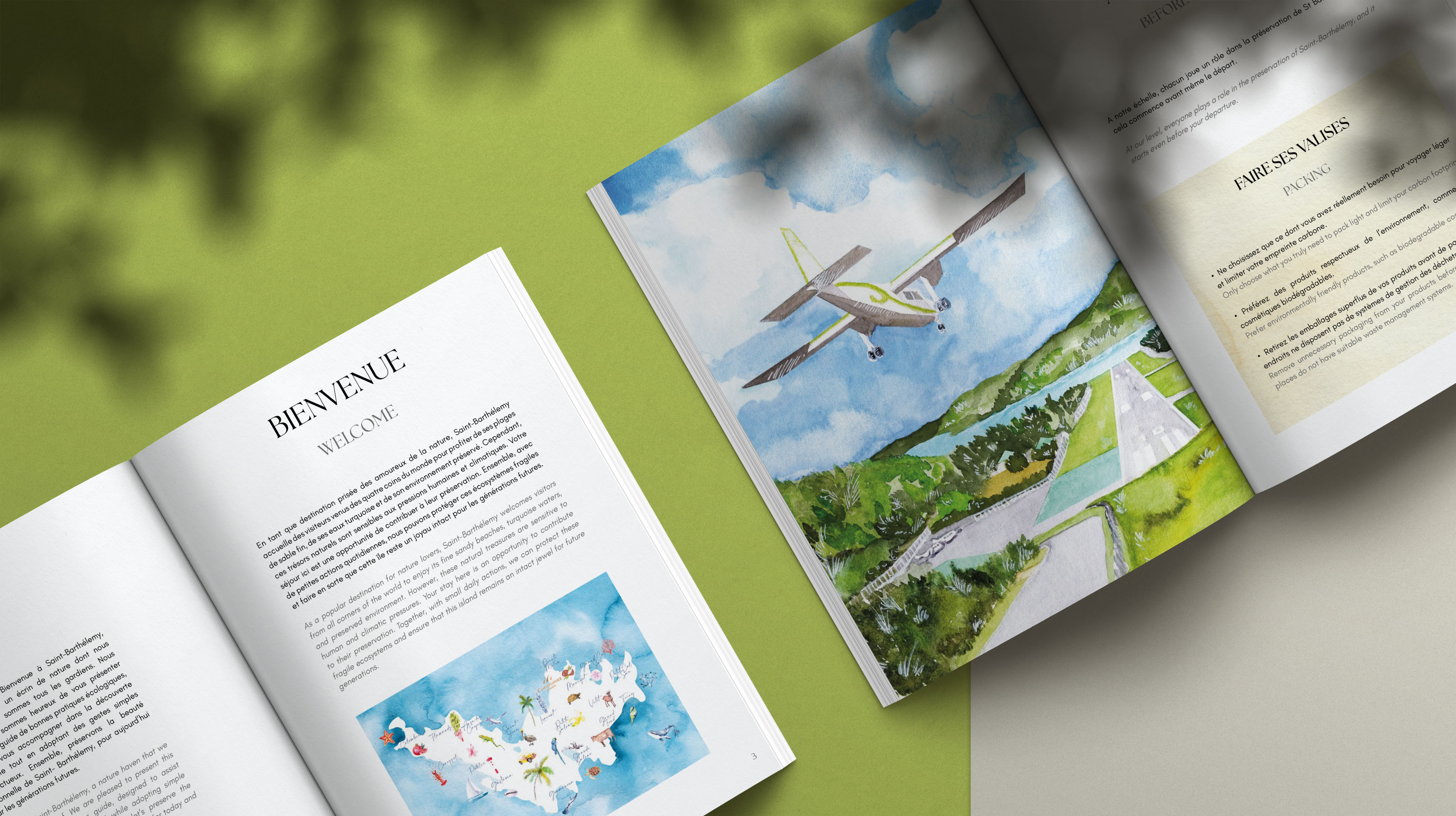 Création d’un guide environnemental illustré à l’aquarelle pour l’Hôtel Christopher St Barth – July On The Moon Création d'un guide environnemental illustré à l'aquarelle pour l’Hôtel Christopher St Barth - July On The Moon