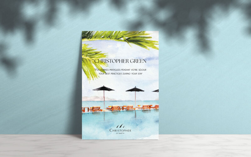 Création d'un guide environnemental illustré à l'aquarelle pour l’Hôtel Christopher St Barth - July On The Moon