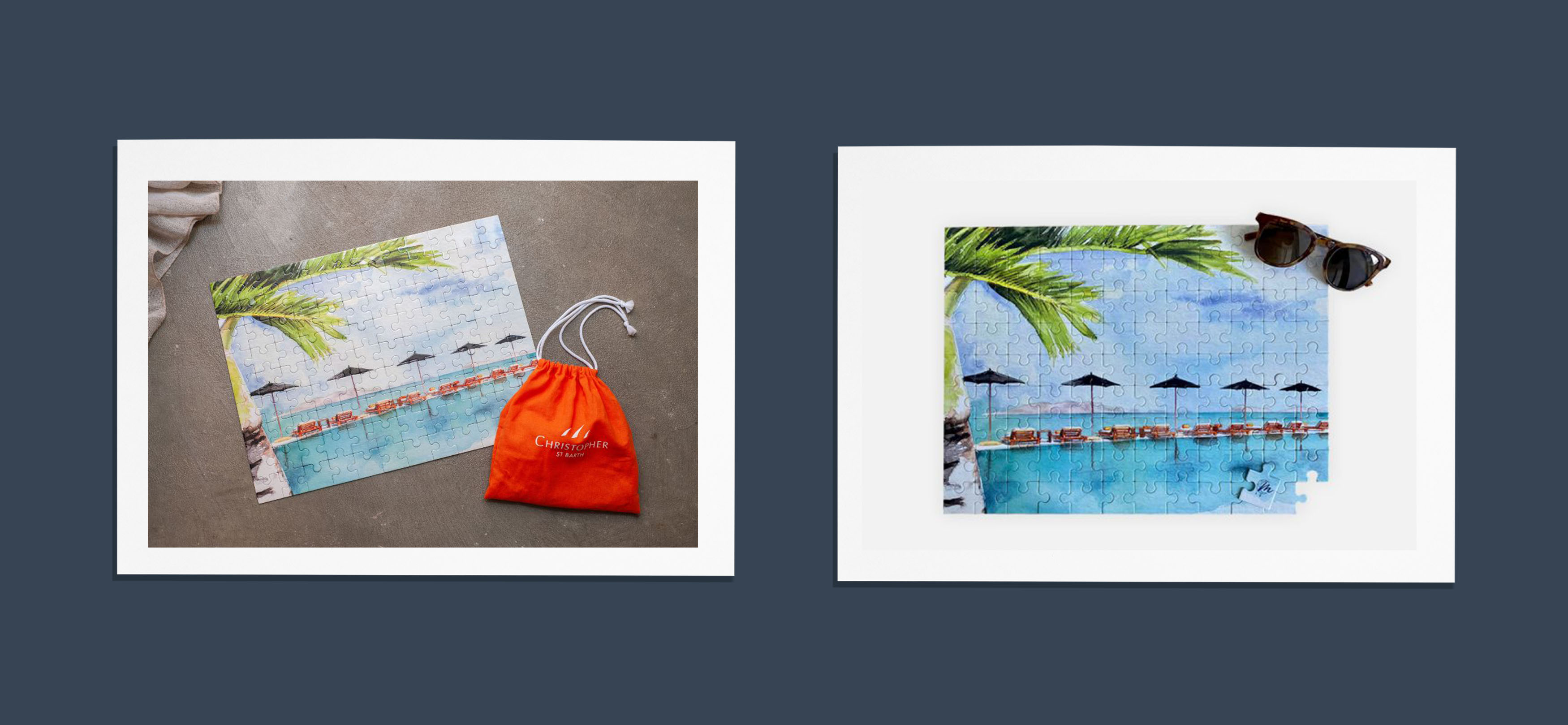 Personnalisation d’une carte à l’aquarelle et création de deux illustrations pour l’Hôtel Christopher – July On The Moon Personnalisation d’une carte à l’aquarelle et création de deux illustrations pour l'Hôtel Christopher - July On The Moon