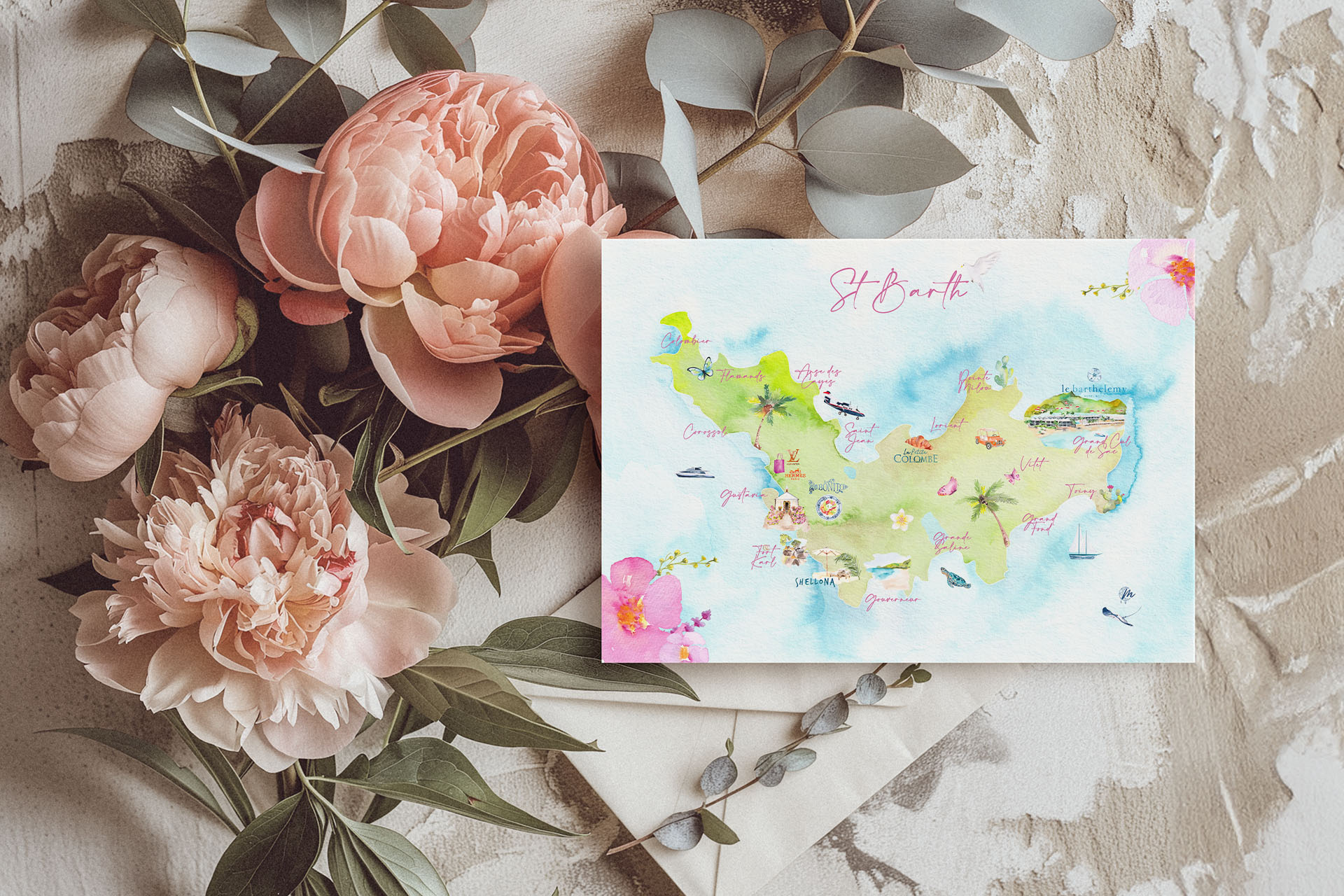 Création de papeterie de mariage illustrée à l’aquarelle sur-mesure – July On The Moon Création de papeterie de mariage illustrée à l’aquarelle sur-mesure - July On The Moon