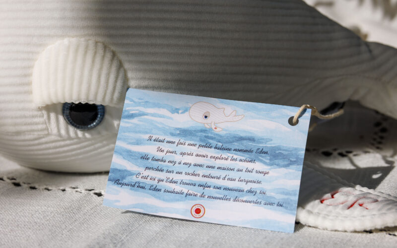 Création du logo illustré d'Eden La Baleine pour Eden Rock St Barths - July On The Moon.