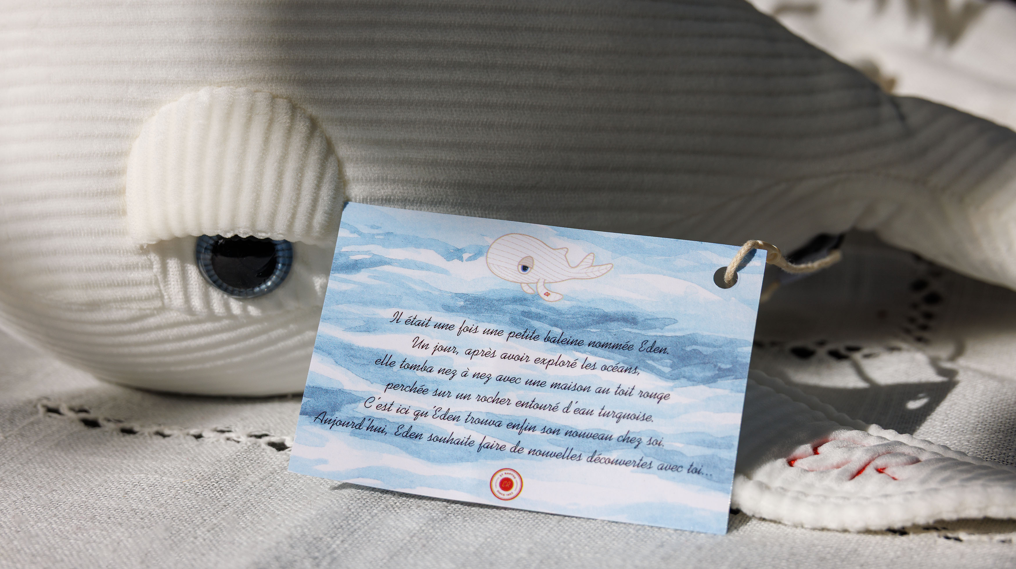 Création du logo illustré d'Eden La Baleine pour Eden Rock St Barths - July On The Moon.