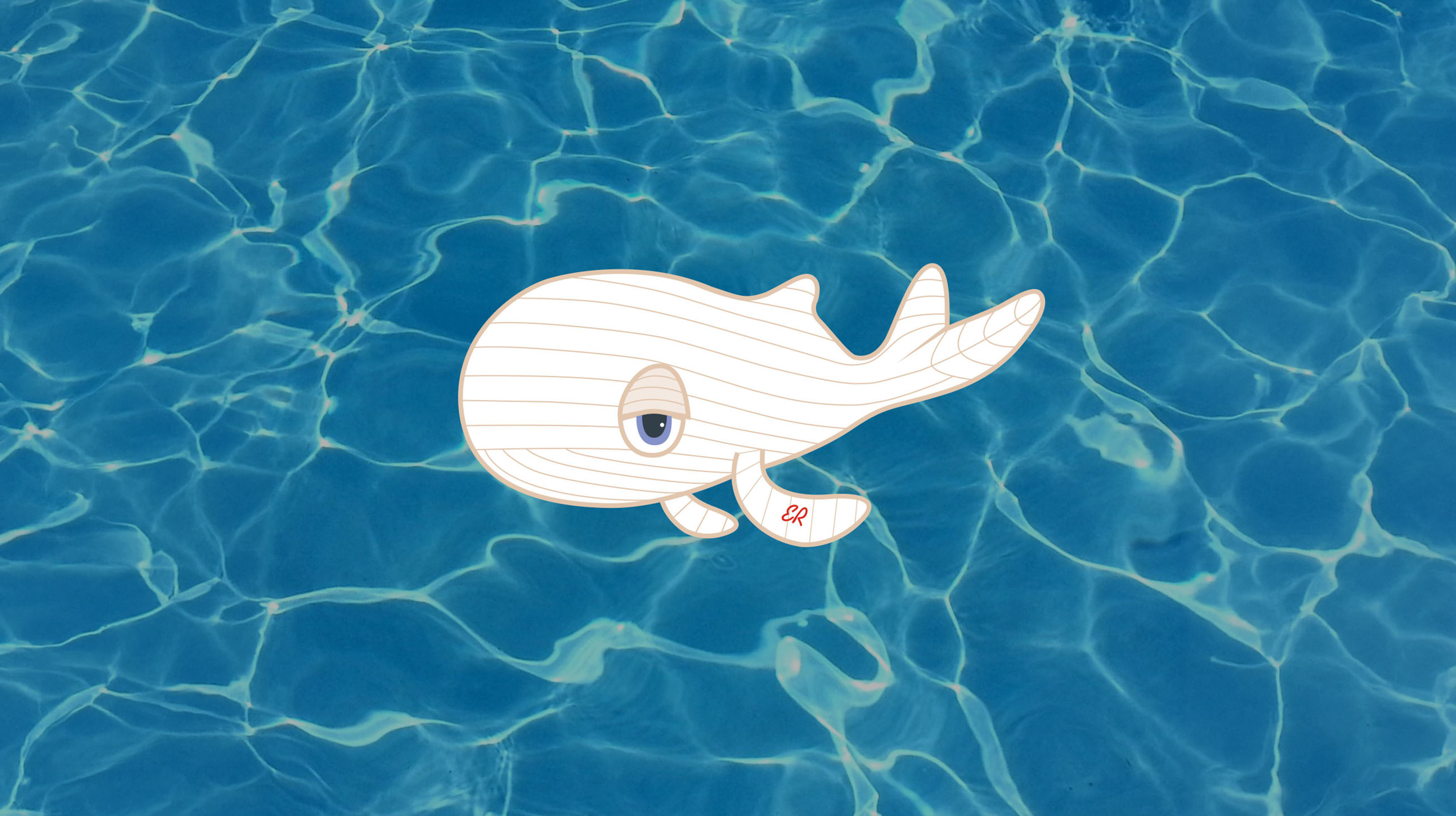 Création du logo illustré d'Eden La Baleine pour Eden Rock St Barths - July On The Moon.