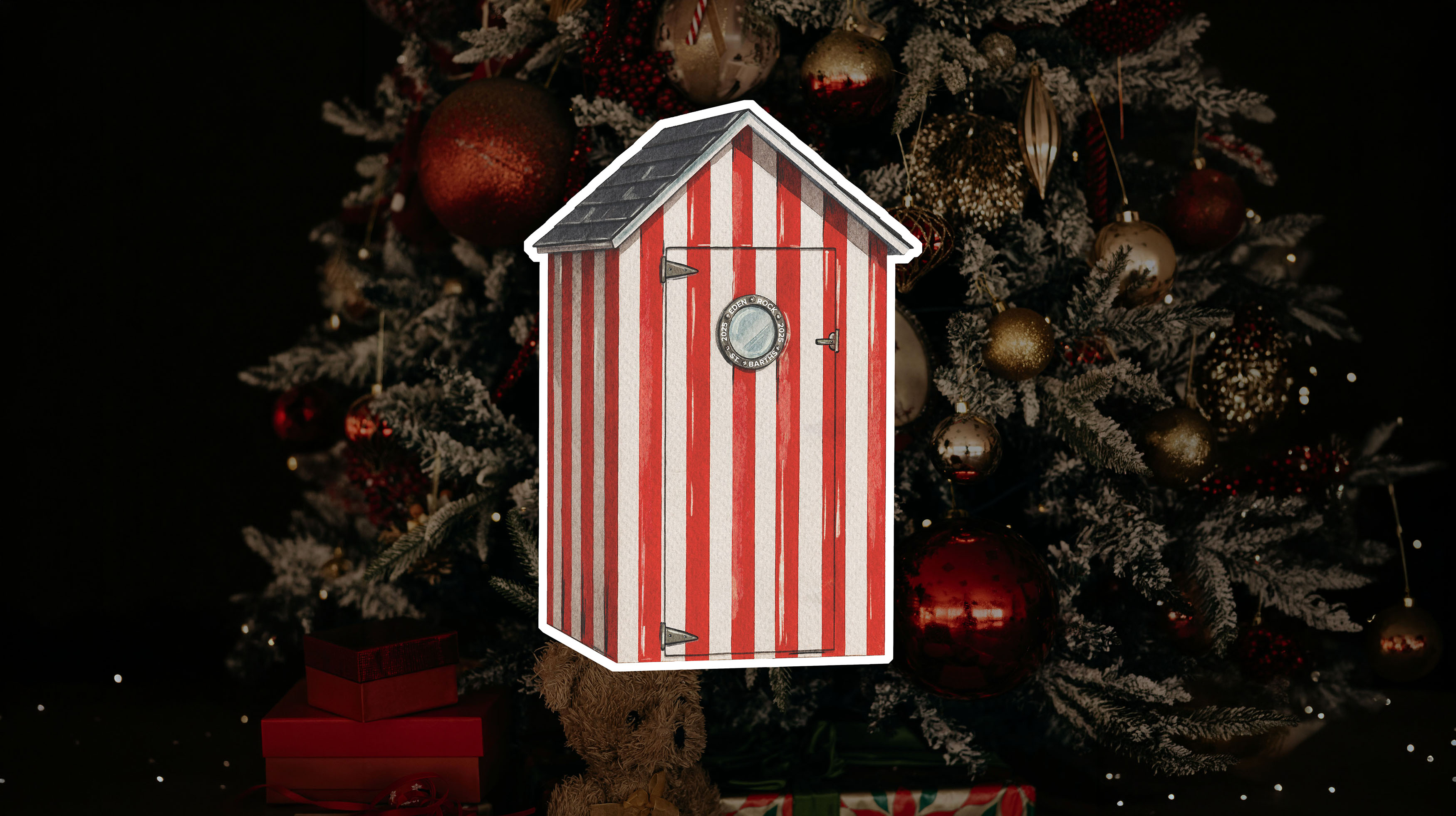 Création d’une suspension de Noël illustrée pour Eden Rock St Barths - July On The Moon.