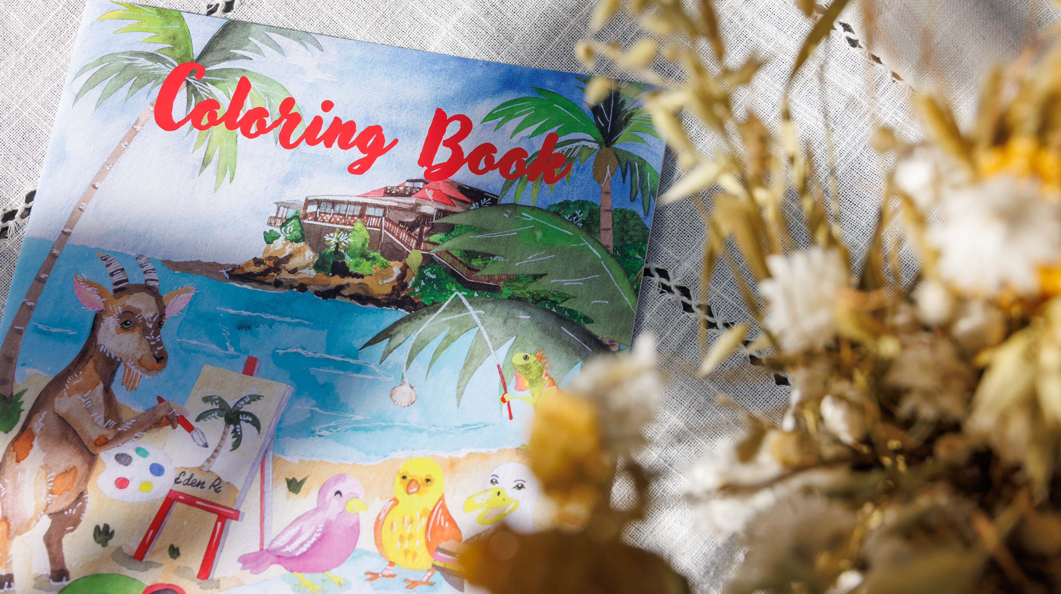 Carnet de coloriage pour l'Eden Rock St Barths - July On The Moon.