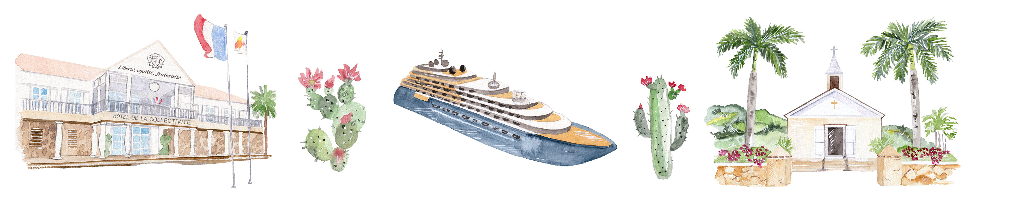 Création d’une carte illustrée à l’aquarelle pour Epic Presentation et les passagers du Ritz Carlton Yacht – Moon St Barth Création d’une carte illustrée à l’aquarelle pour Epic Presentation et les passagers du Ritz Carlton Yacht - Moon St Barth