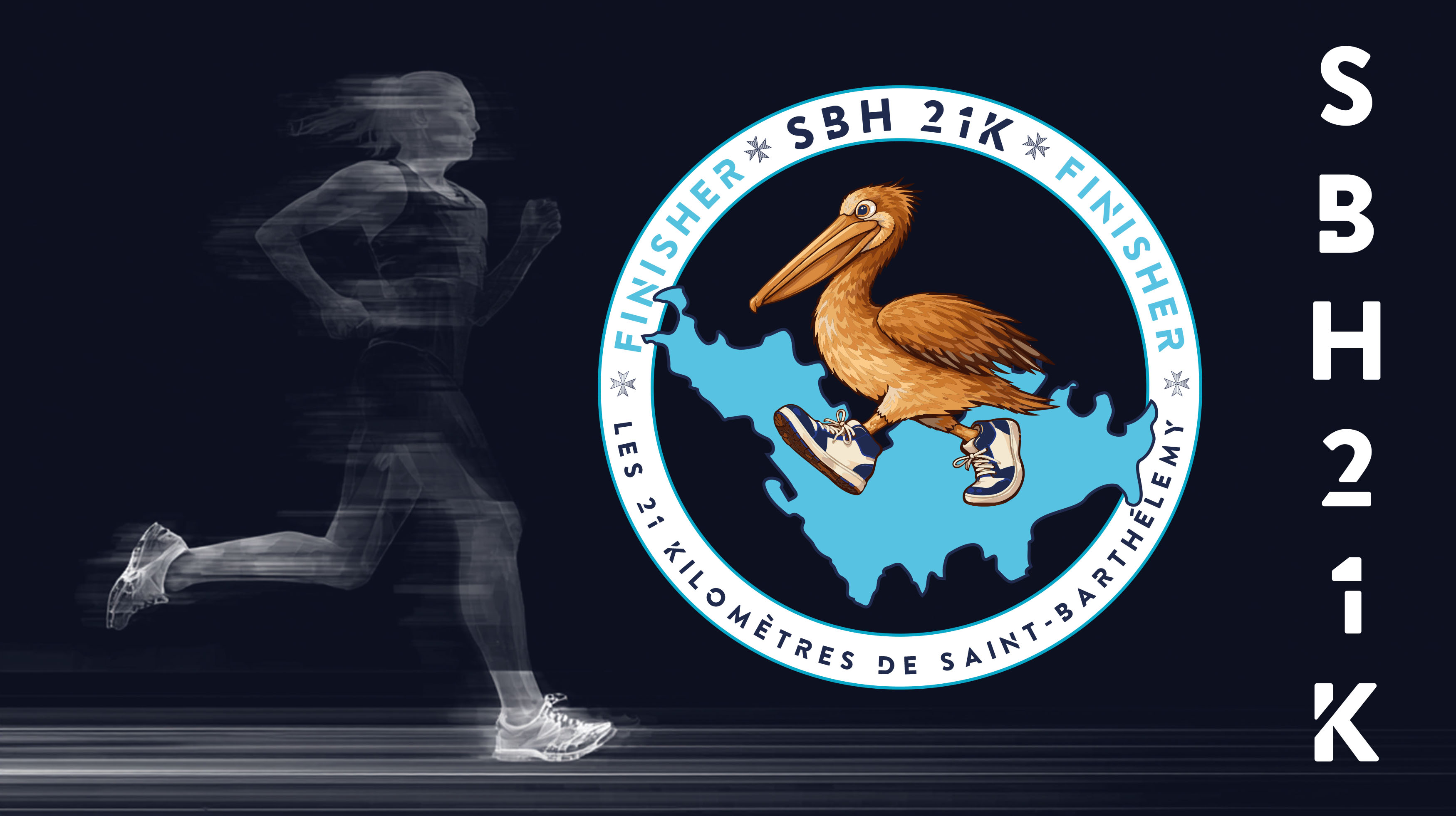 Création graphique et illustré pour les 21 kms de Saint-Barthélemy